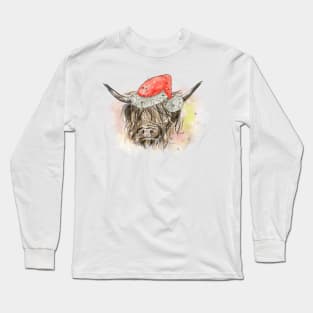 Christmas Highland Cow Long Sleeve T-Shirt